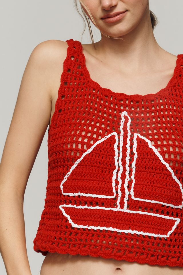 Tach Clothing Crochet Cotton Sweater Tank #1