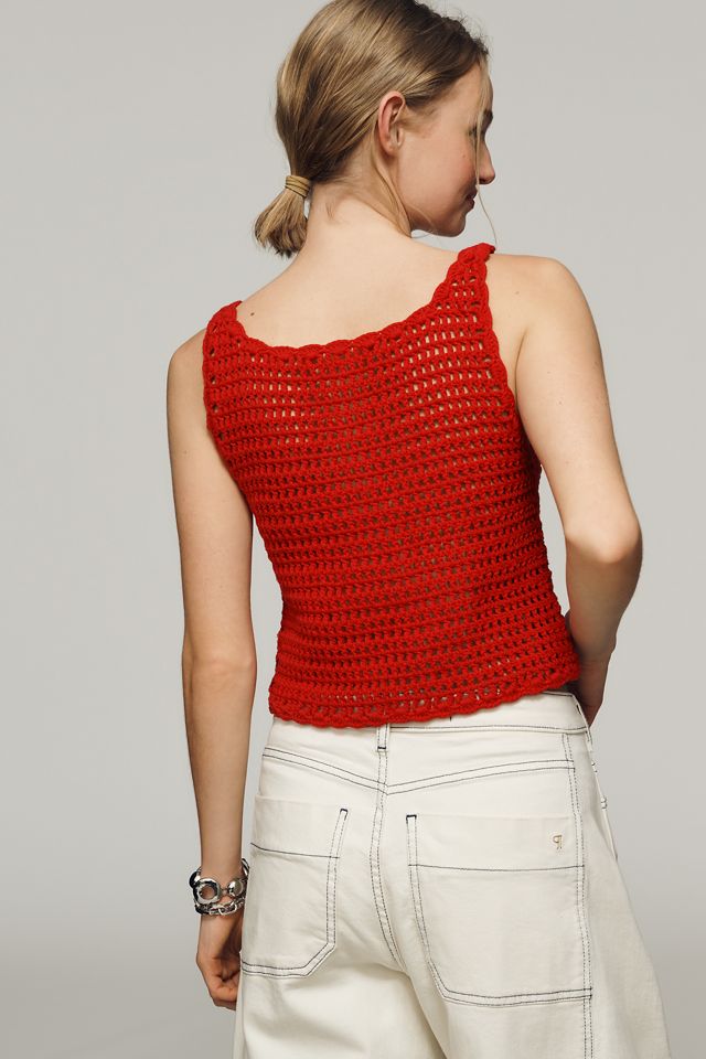 Tach Clothing Crochet Cotton Sweater Tank #2
