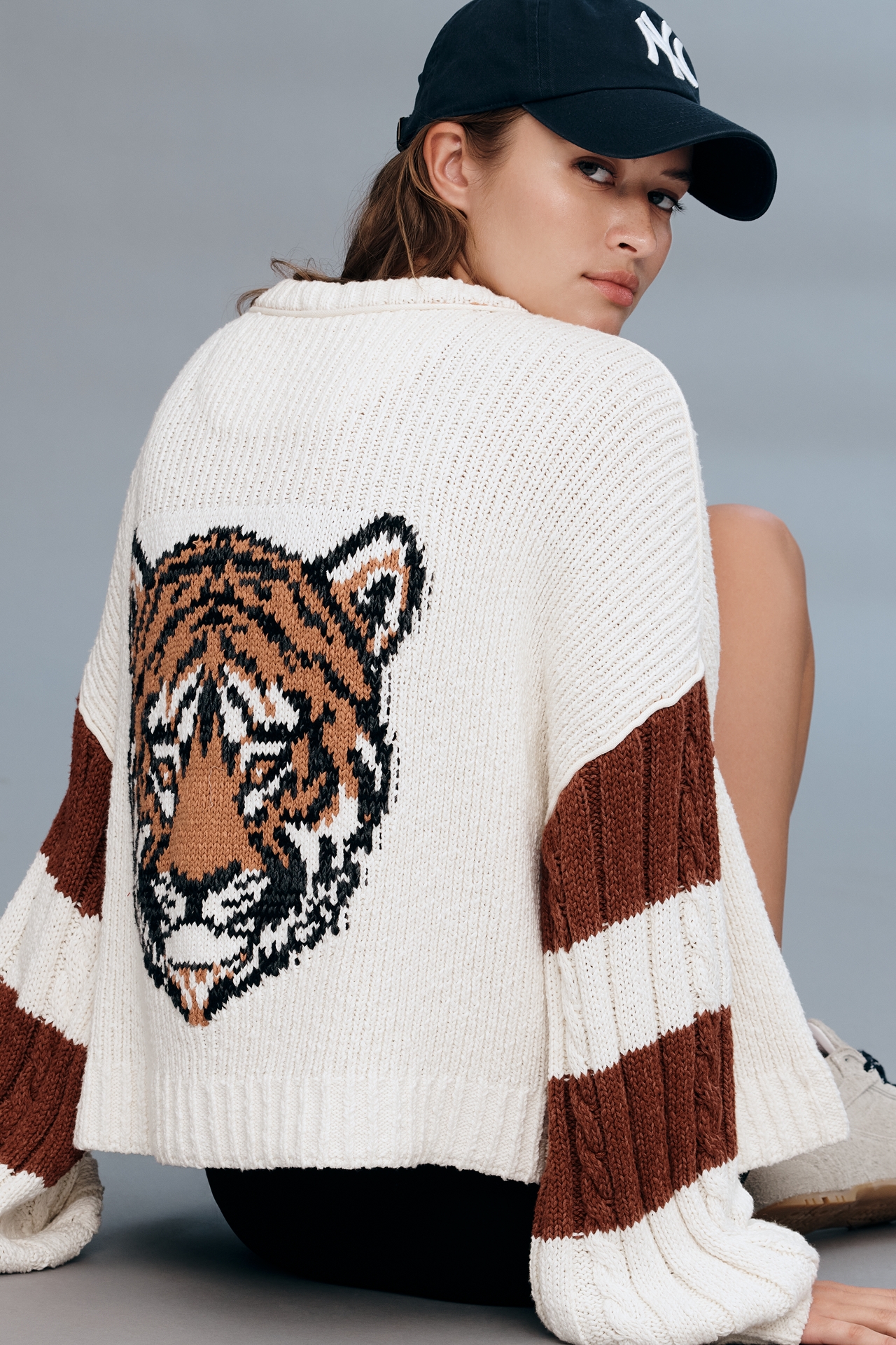 Pilcro Cable-Knit Icon Zip-Up Sweater