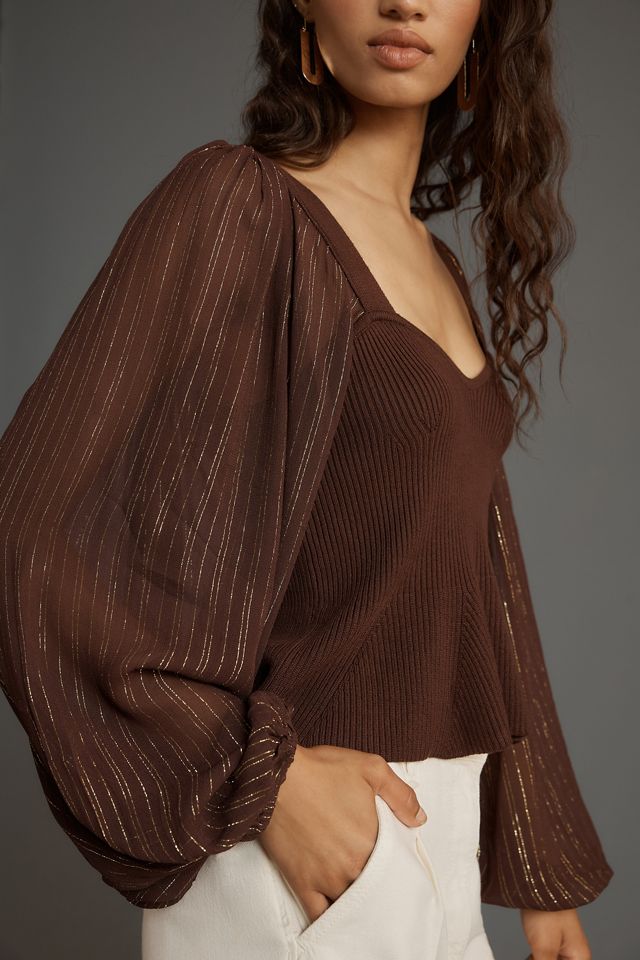 Bl-nk Peplum Twofer Sweater #2