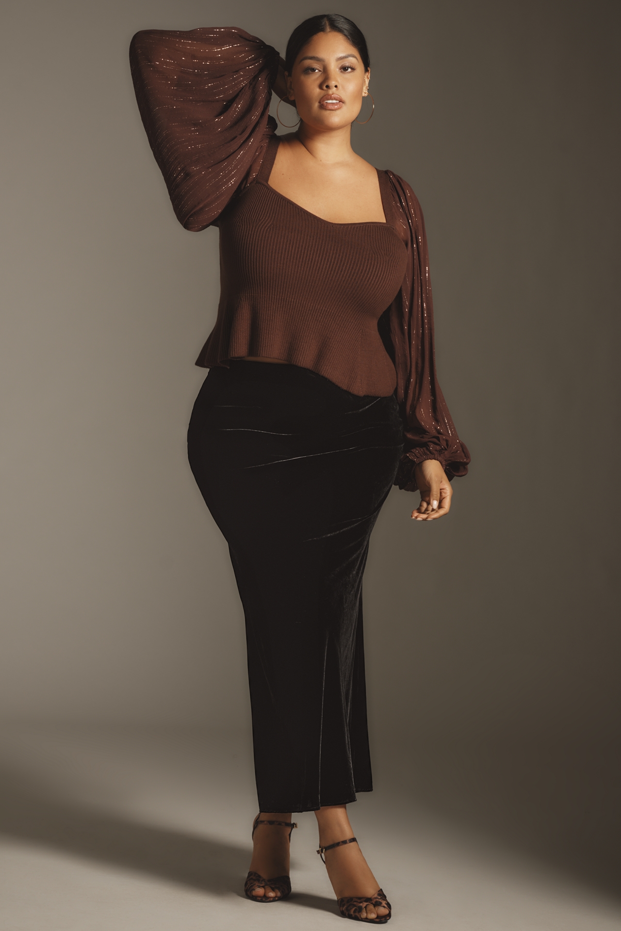 Bl-nk Peplum Twofer Sweater