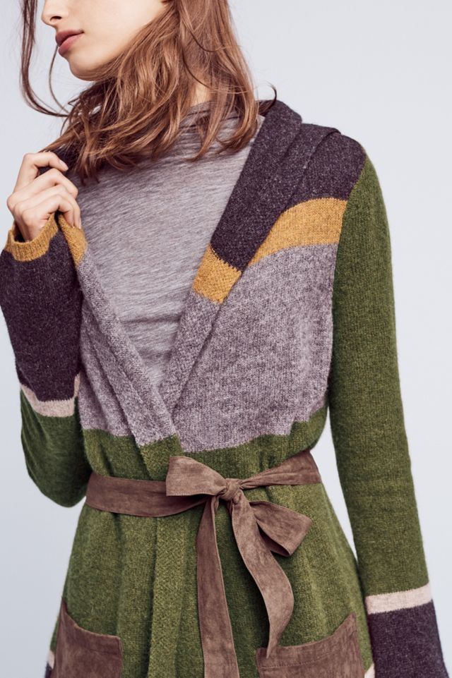 Mixed-Stripe Wool Cardigan #1