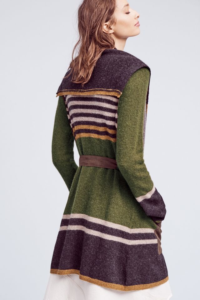 Mixed-Stripe Wool Cardigan #2