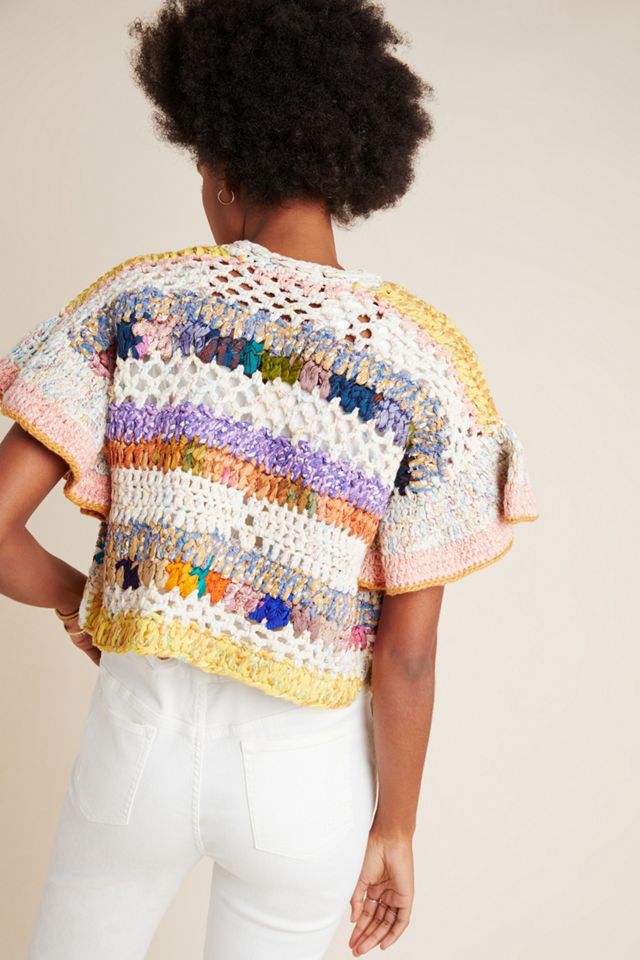 Mia Hand-Knit Cropped Cardigan #1