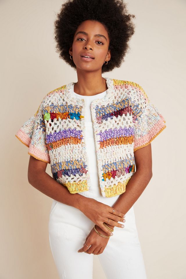 Mia Hand-Knit Cropped Cardigan #2