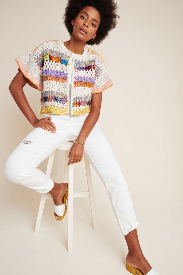 Mia Hand-Knit Cropped Cardigan #3