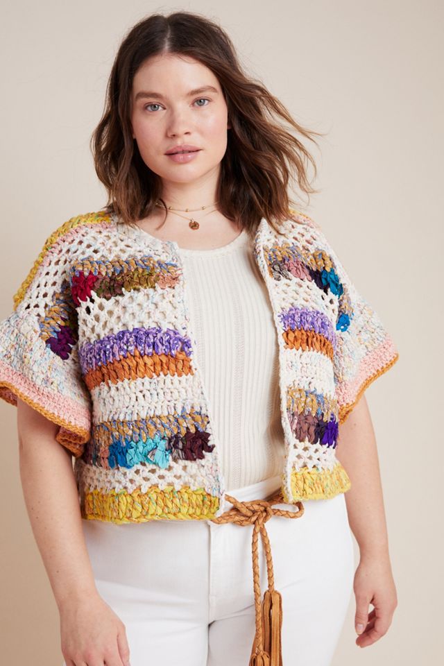 Mia Hand-Knit Cropped Cardigan #7