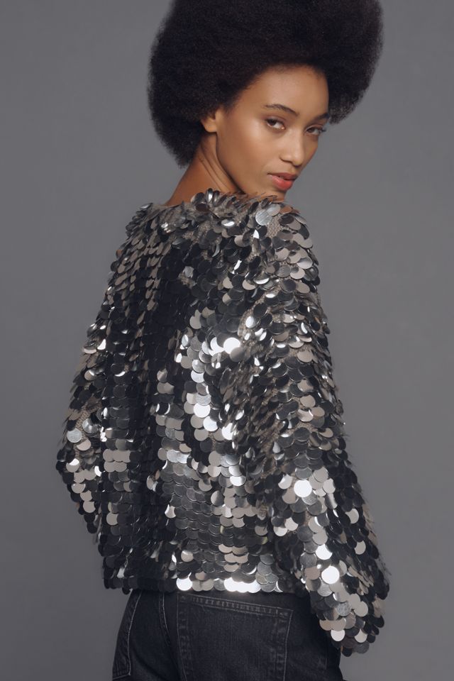 Pilcro Boxy Sequin Sweater #1