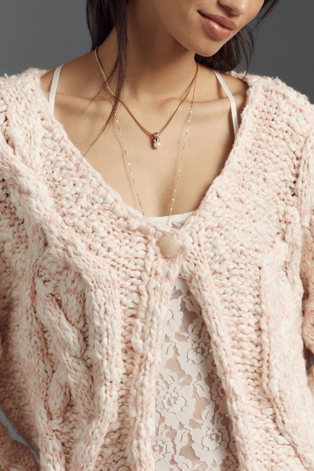 By Anthropologie Chunky Cable-Knit Oversized Cardigan Sweater #2