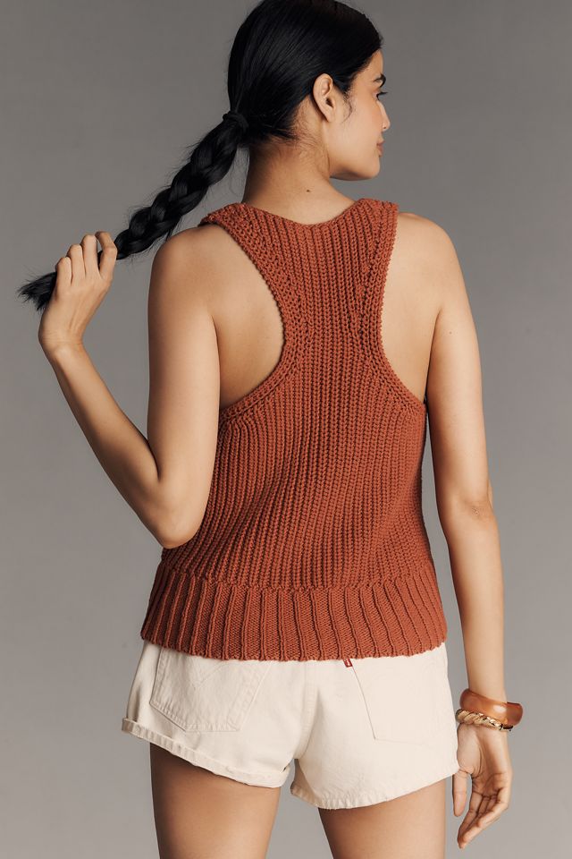Pilcro V-Neck Ribbed Sweater Tank Top #3