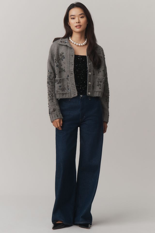 Pilcro Embellished Floral Collared Cardigan #3