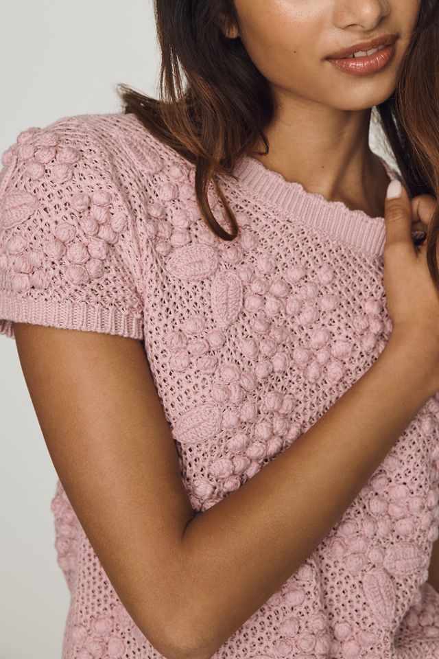 By Anthropologie Odessa 100% Cotton Bobble Sweater #3