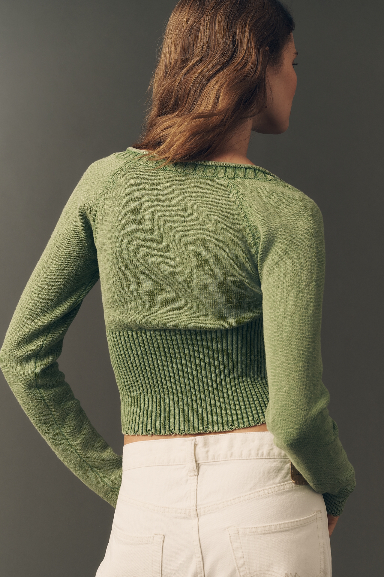 Pilcro 100% Cotton Sweetheart Cardigan Sweater