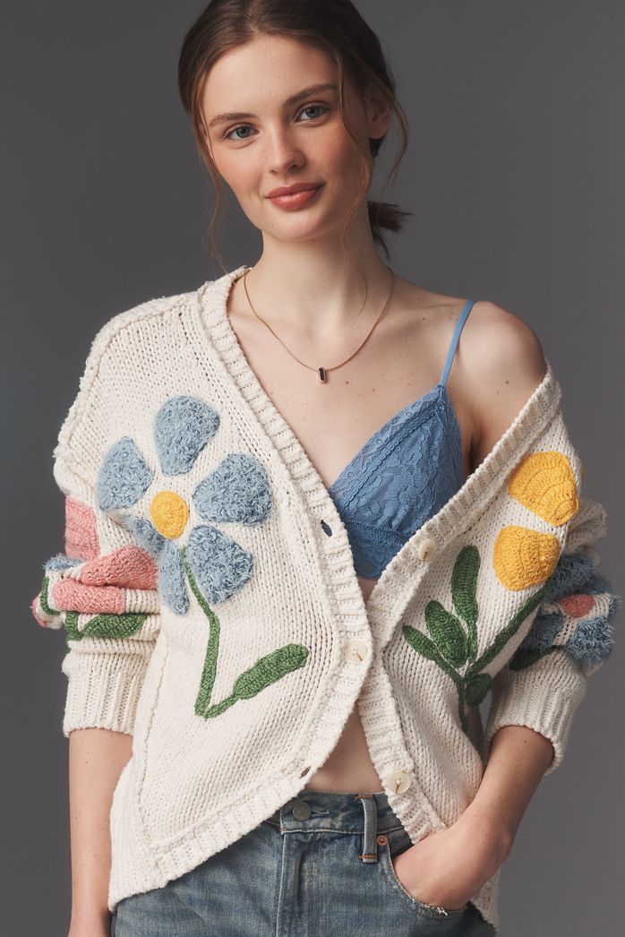 Pilcro Textured Icon Cardigan