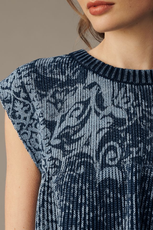 Pilcro Cotton Cap-Sleeve Swing Sweater Top | Anthropologie