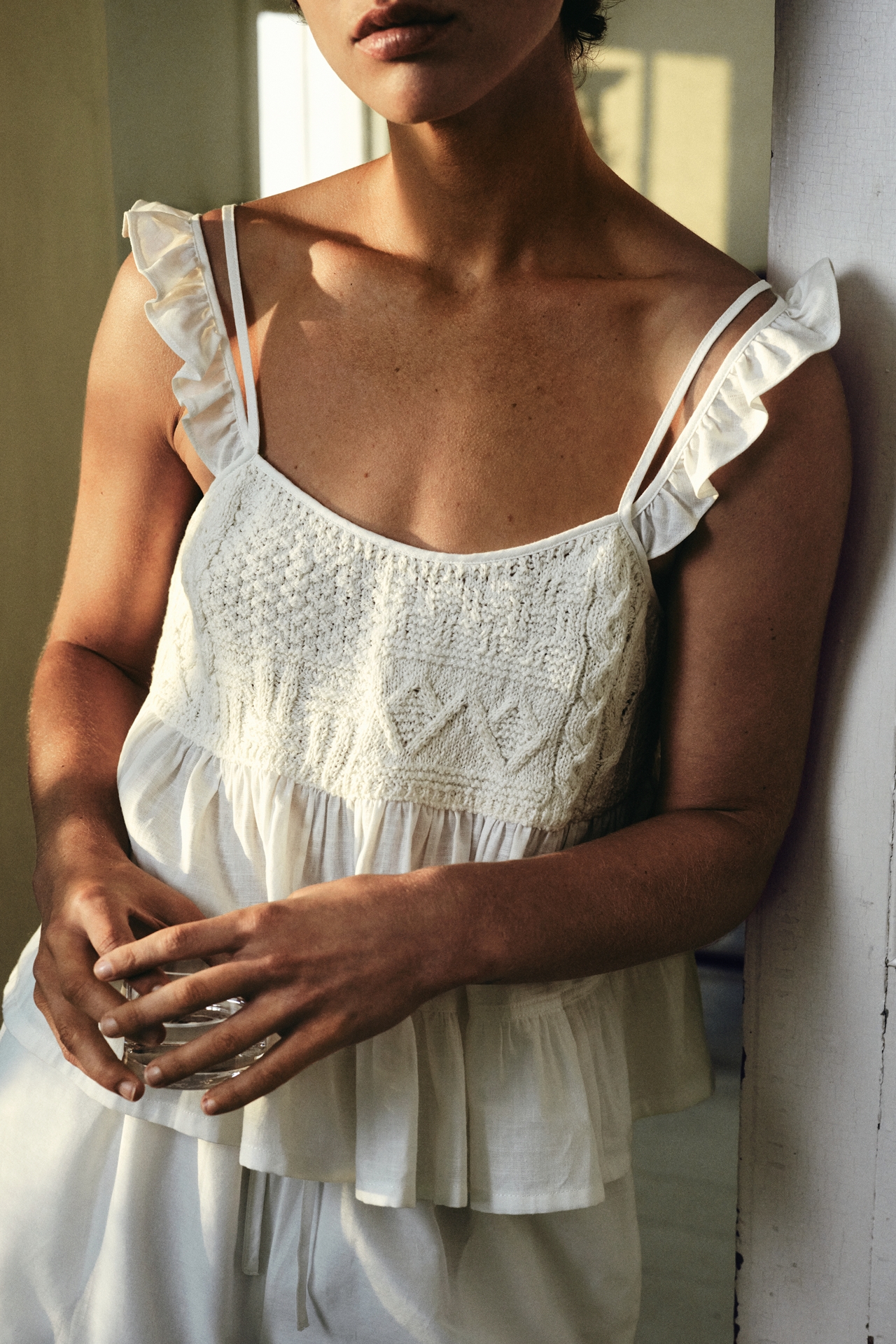 Pilcro Sweater Knit & Woven Tank