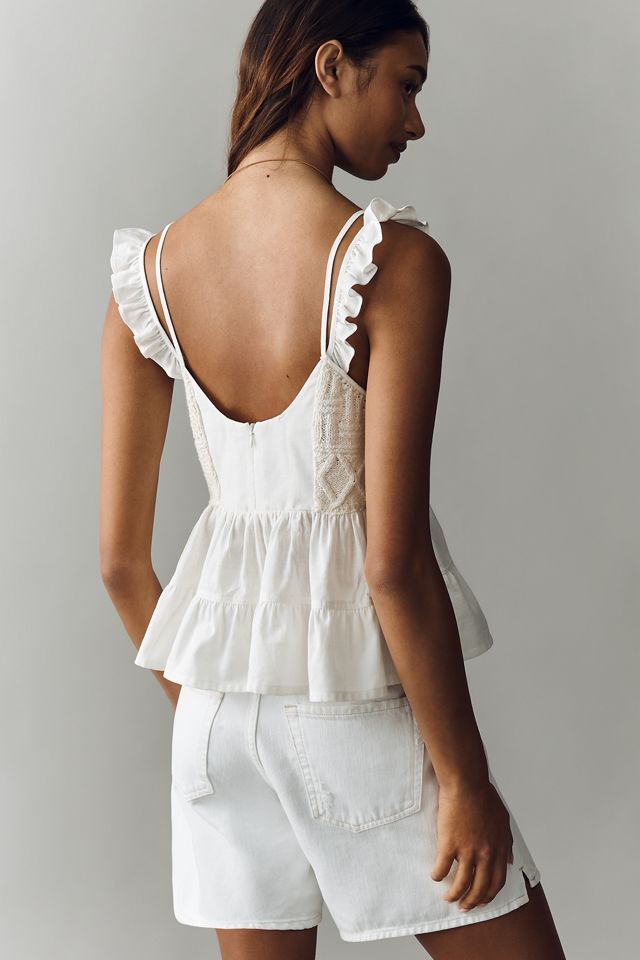 Pilcro Sweater Knit & Cotton Tiered Tank #2
