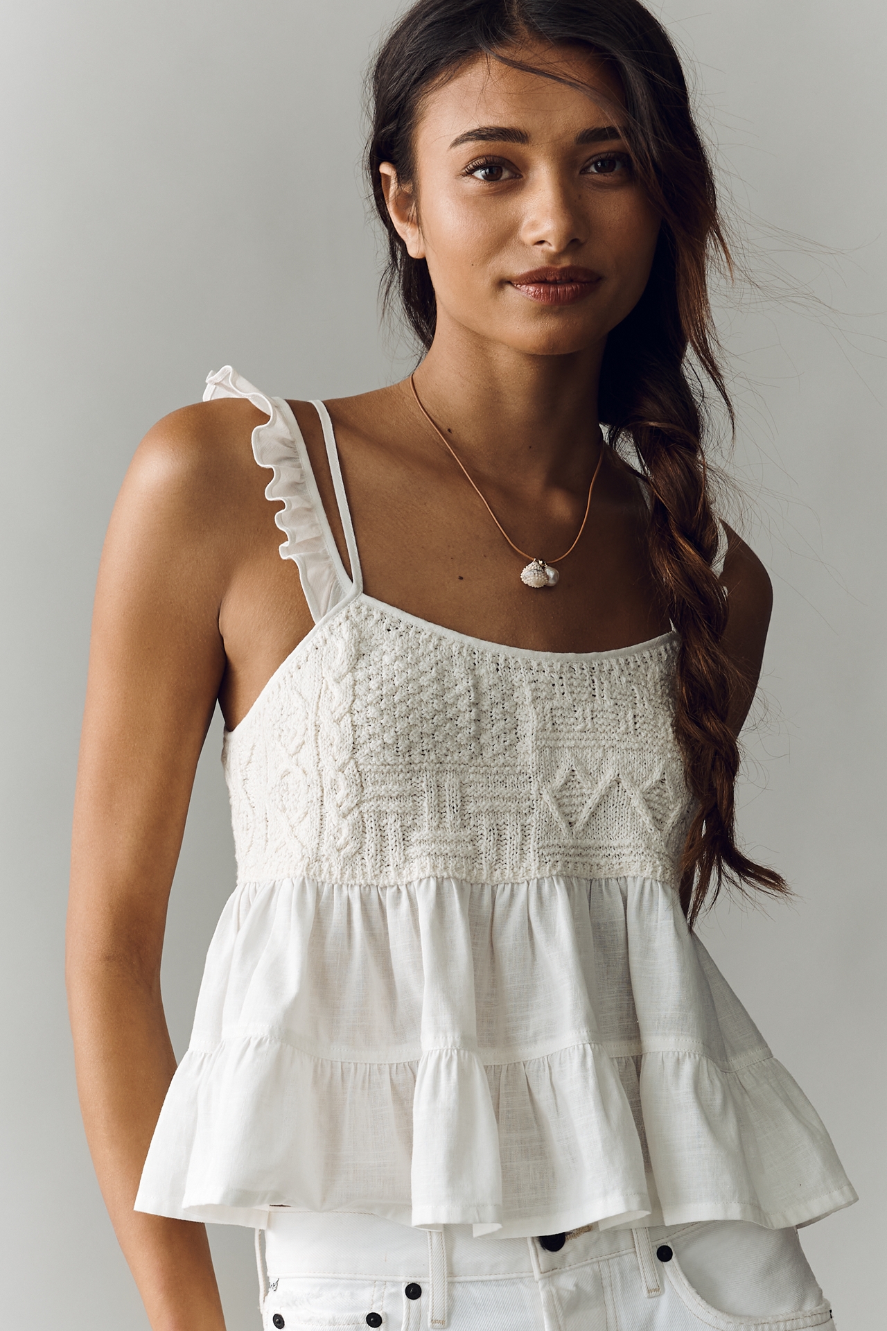 Pilcro Cotton Twofer Crop Swing Tank