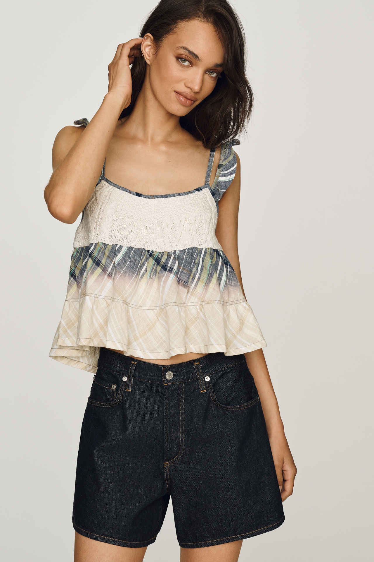 Pilcro Cotton Twofer Crop Swing Tank