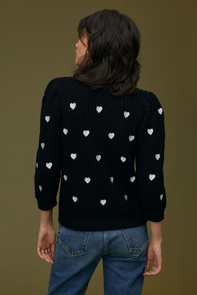 Hearts Mock Neck Sweater Tee #2