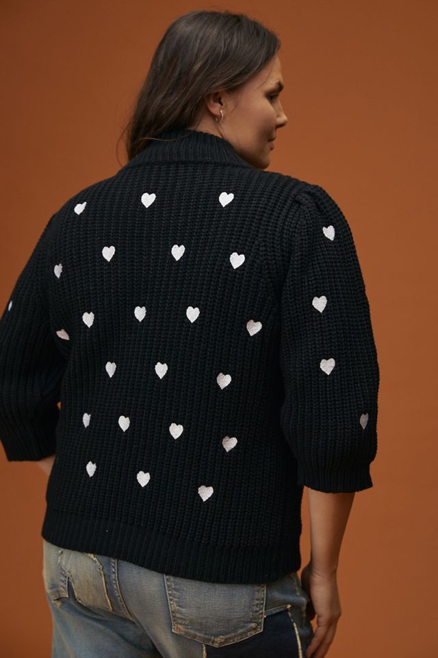 Hearts Mock Neck Sweater Tee #5