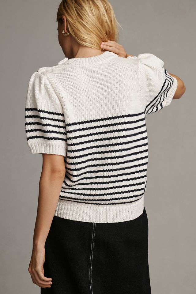 English Factory Puff-Sleeve Striped Sweater #1