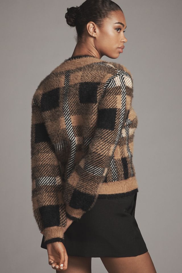 English Factory Checked Cardigan Sweater #1