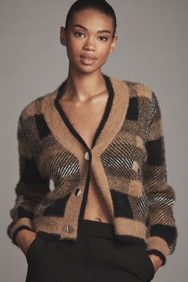 English Factory Oversized Plaid Cardigan Sweater