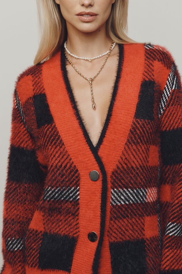 English Factory Checked Cardigan Sweater #2