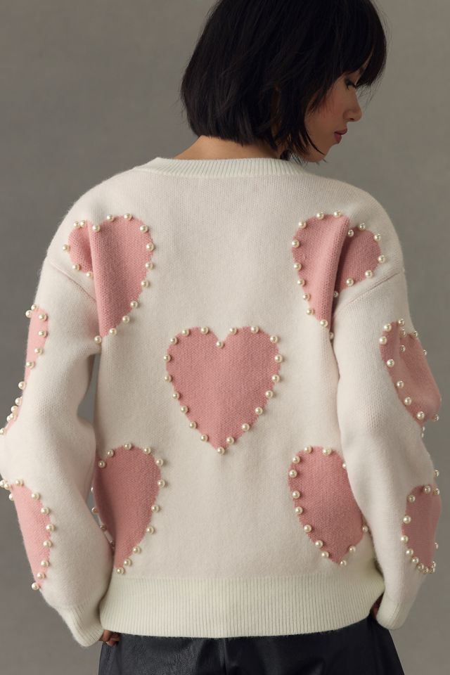 English Factory Pearl Heart Sweater #2