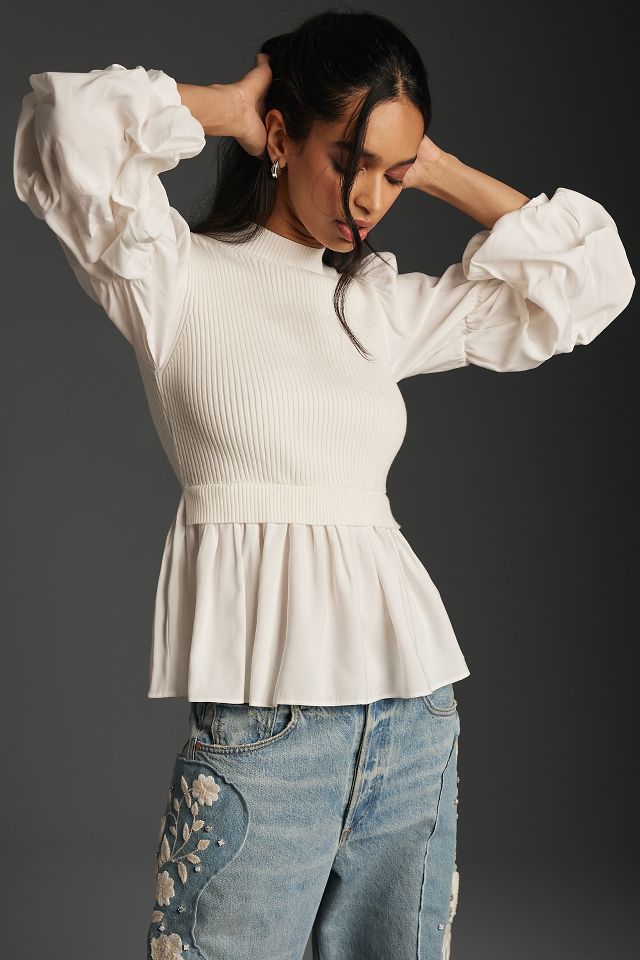 Twofer sweater outlet blouse