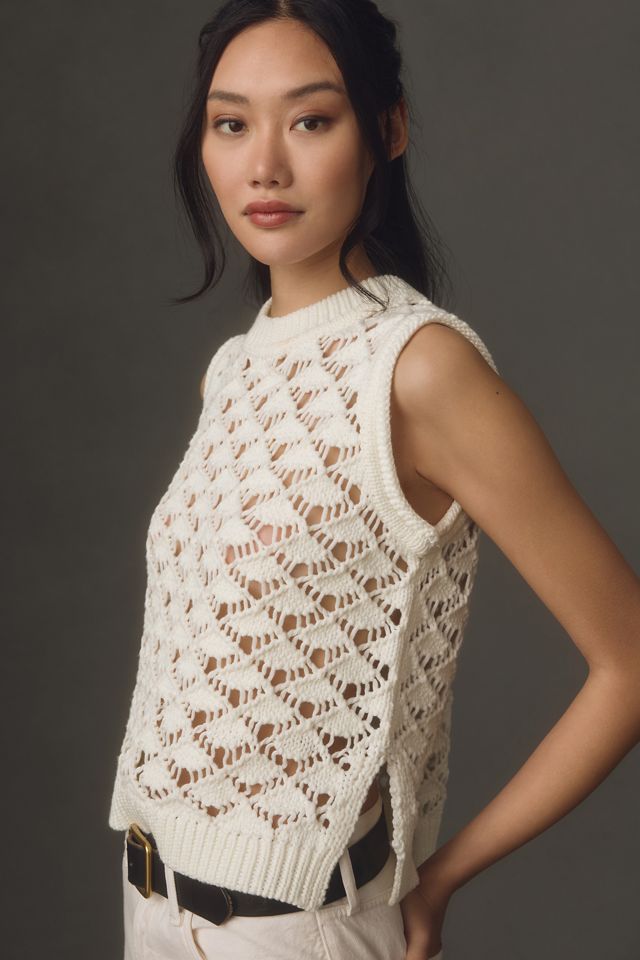 English Factory Crochet Sweater Vest #1