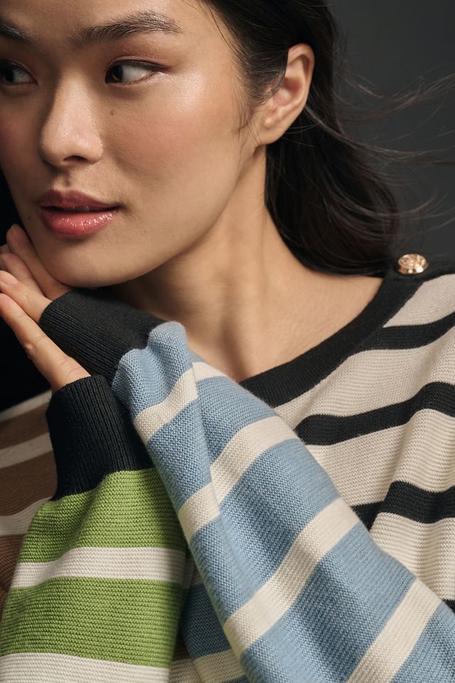 English Factory Shoulder-Button Striped Sweater #3