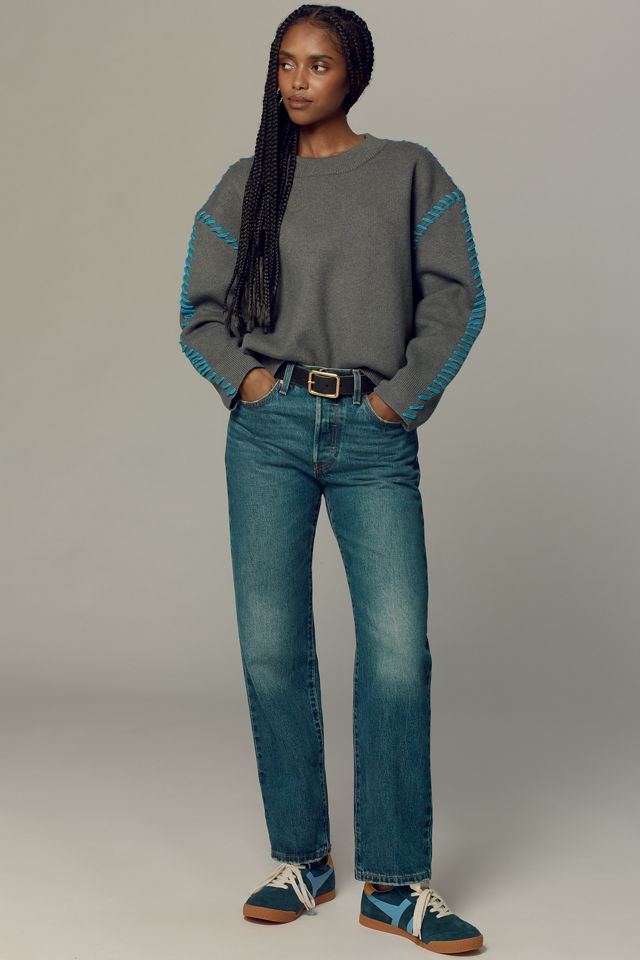 English Factory Mock-Neck Whipstitch Sweater #1