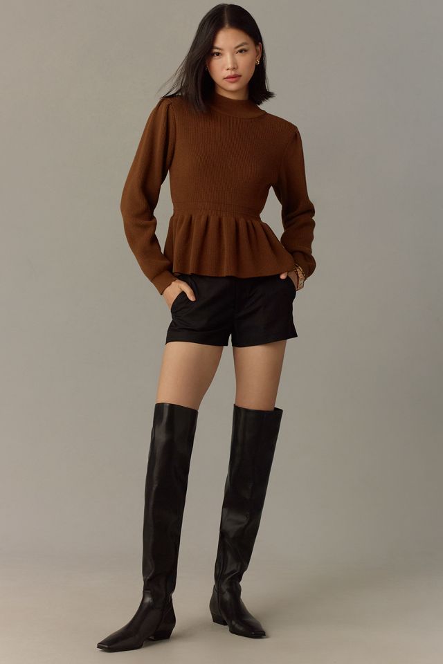 English Factory Mock-Neck Peplum Sweater #2