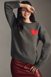English Factory Heart Icon Long-Sleeve Crew-Neck Sweater