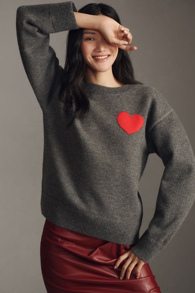 English Factory Heart Icon Long-Sleeve Crew-Neck Sweater #1