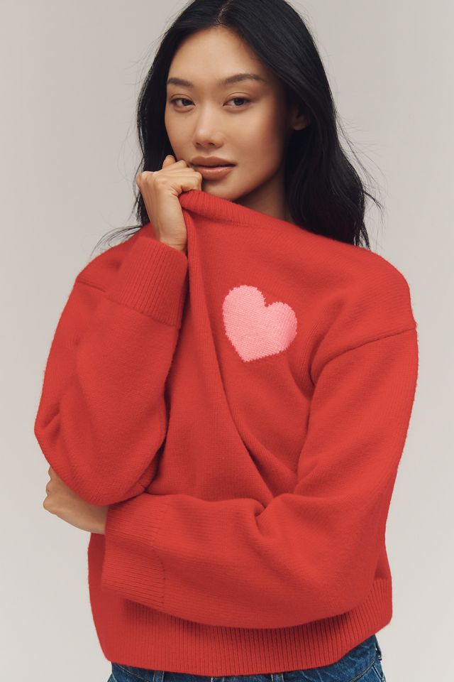 English Factory Heart Icon Long-Sleeve Crew-Neck Sweater #1