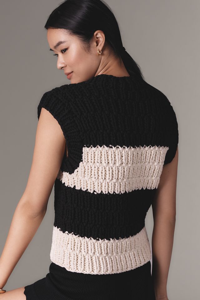 English Factory Striped Chunky Sweater Vest #1