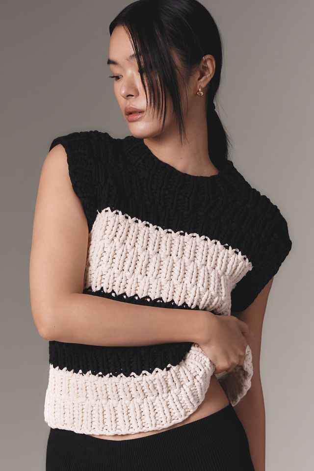 English Factory Striped Chunky Sweater Vest #3