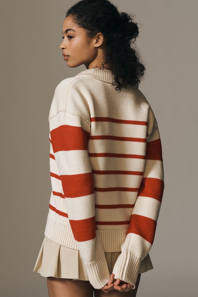 English Factory Collared Stripe Polo  Sweater #1