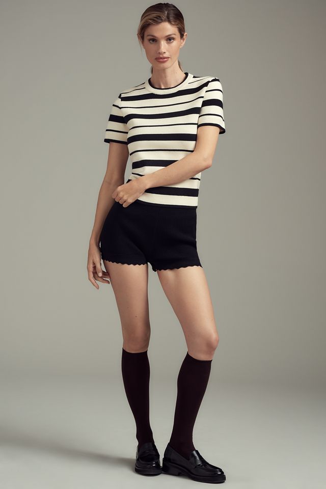 English Factory Short-Sleeve Striped Knit Sweater #2