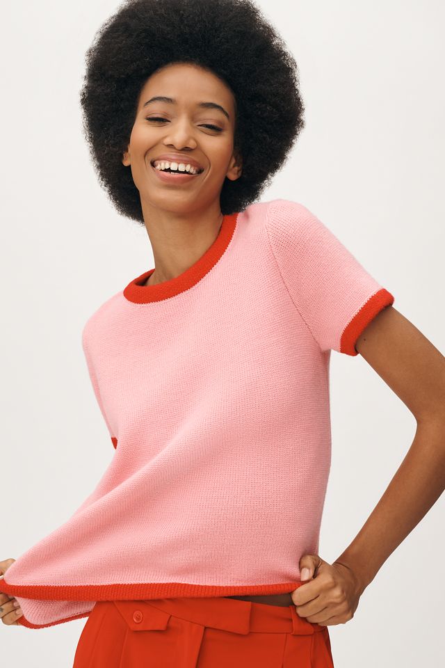 English Factory Short-Sleeve Colorblock Sweater #3