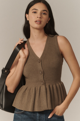 トップス Eaphi FLUFFY PEPLUM VEST eaphi FLUFFY PEPLUM VEST