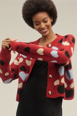 English Factory Oversized Plaid Cardigan Sweater