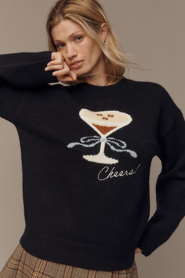 English Factory Cocktail Motif Sweater #3