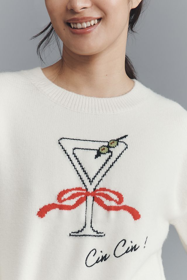 English Factory Cocktail Motif Sweater #2