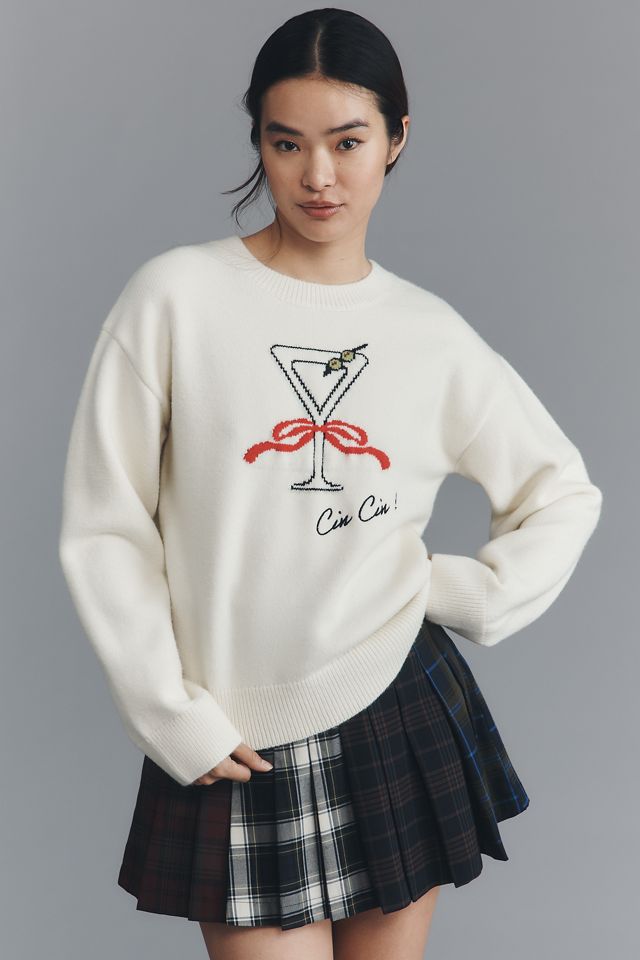 English Factory Cocktail Motif Sweater #1