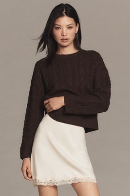 English Factory Crew-Neck Cable-Knit Sweater