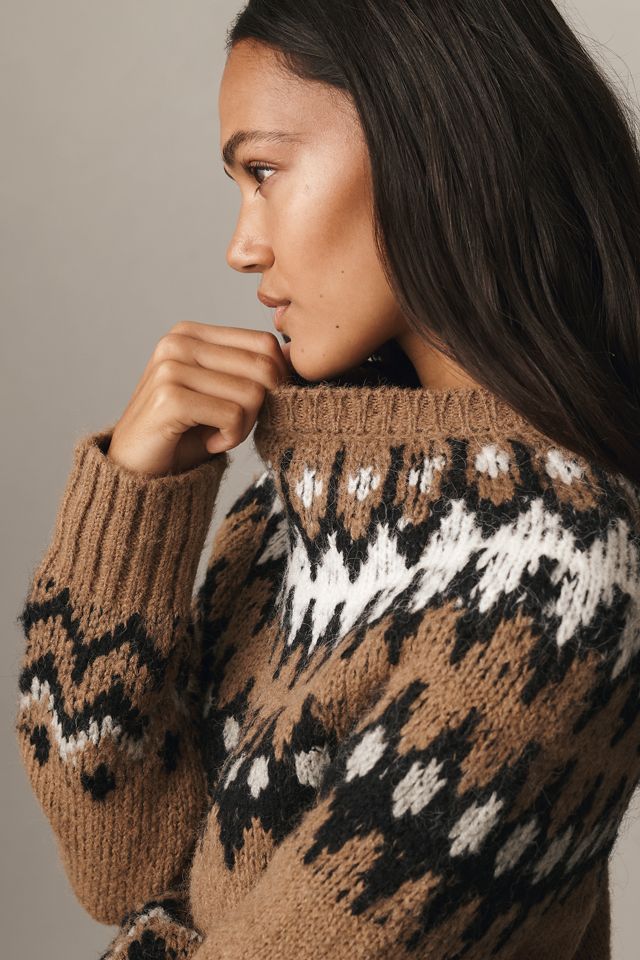 English Factory Mock-Neck Fairisle Sweater #3